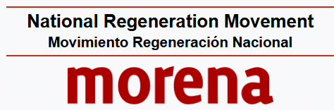 restoring democracy in Mexico is being done via the Morena party, graphic shows the name derivation from 'national regeneration movement'