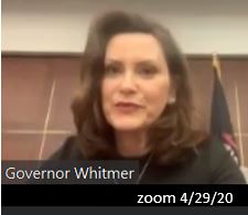 Whitmer in zoom meetings
