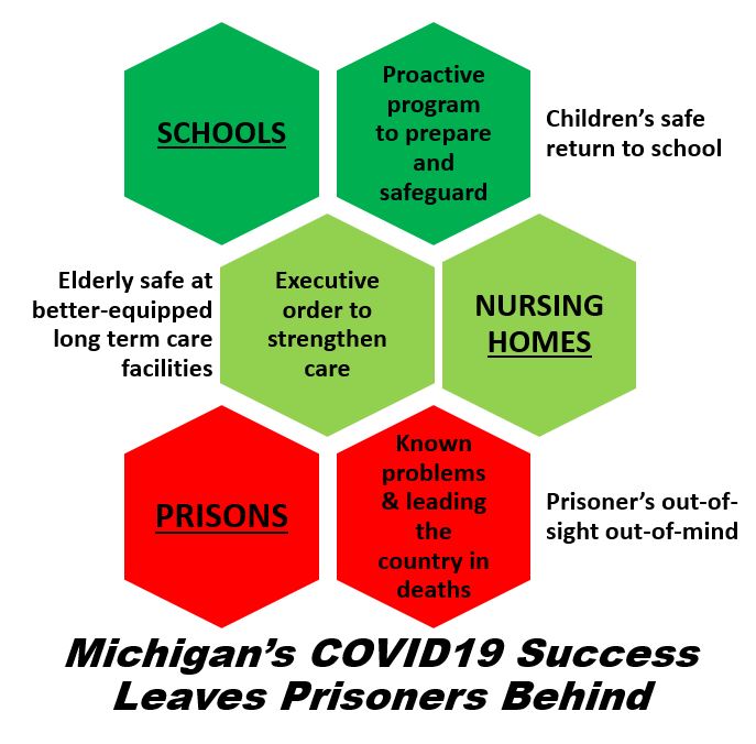 Michigan's COVID Success for children and elderly in contrast to prisoners