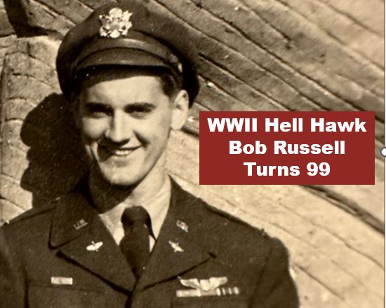 Bob Russell one of the WWII Hell Hawks, as a young officer.