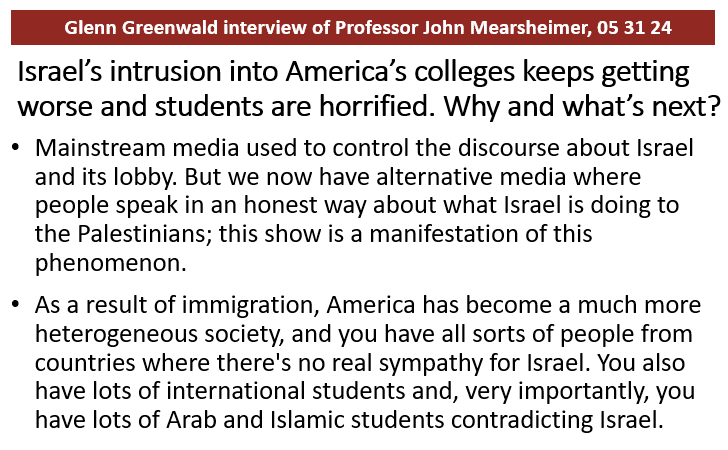 graphic showing interviw dialogye on campus chaos caused by Israel