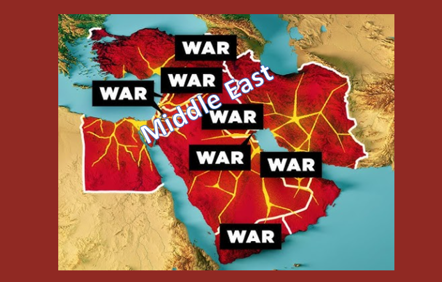 Middle East War threatens to consume the world. Map of the war sites.