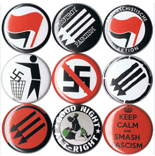 panel of anti fascism symbols